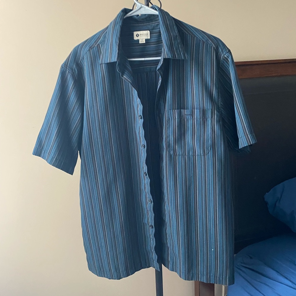 Men's Haggar Microfiber Button-Down Shirt
